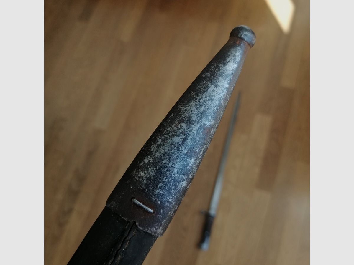 Rare baïonnette S98 – « langue de carpe » 2° type – Saxe – FA 1912 – fourreau d&rsquo;origine – ensemble en TBE, image 10 sur 20