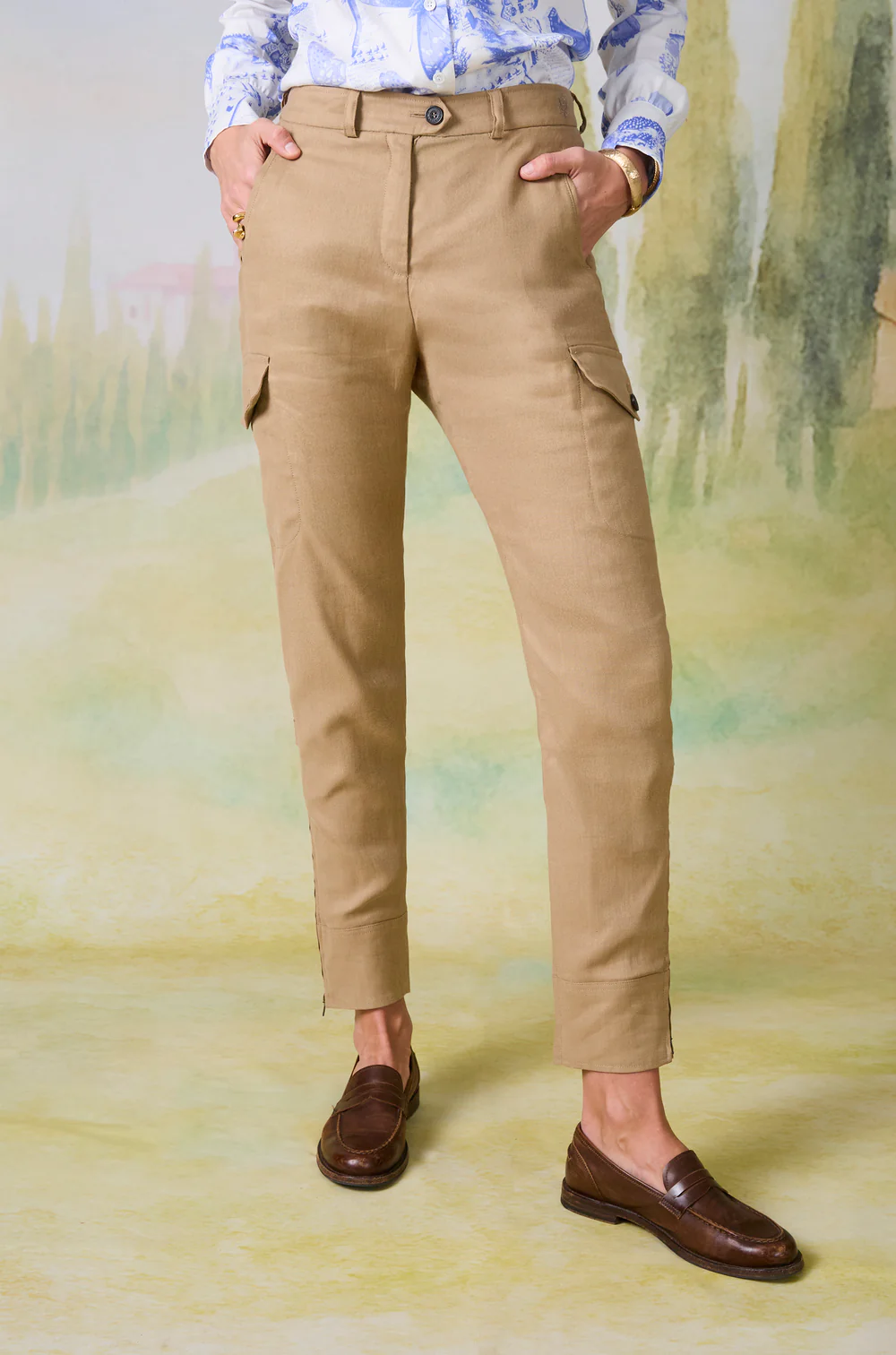 Habsburg Hose Spiegelsee in Panama Fluid Stretch in Beige, Bild 1 von 4