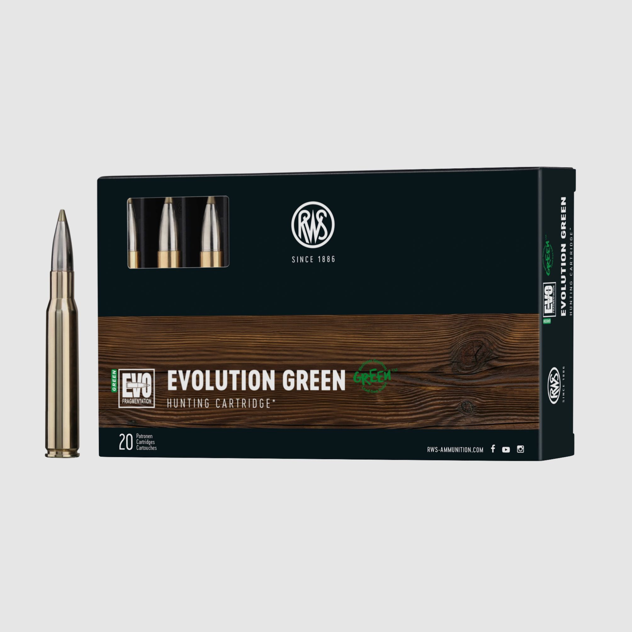 RWS 2408642 Büchsenpatronen .30-06 Evo Green 9,0g 139grs.