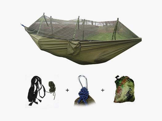 PACK Hängematte 1 Person mit Moskitonetz Tragfähigkeit 200KG