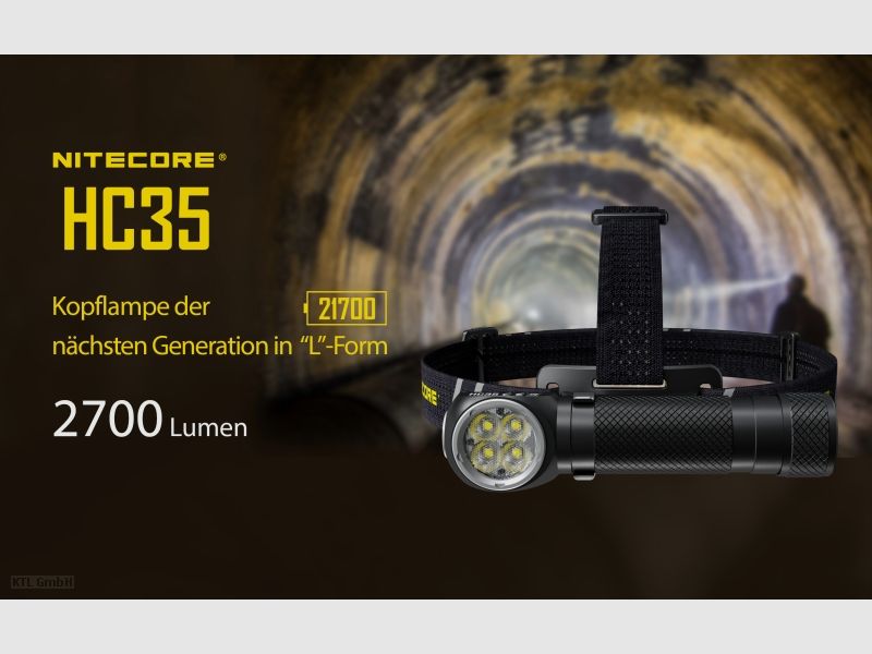 Latarka czołowa Nitecore HC35 w zestawie z NL2140HP