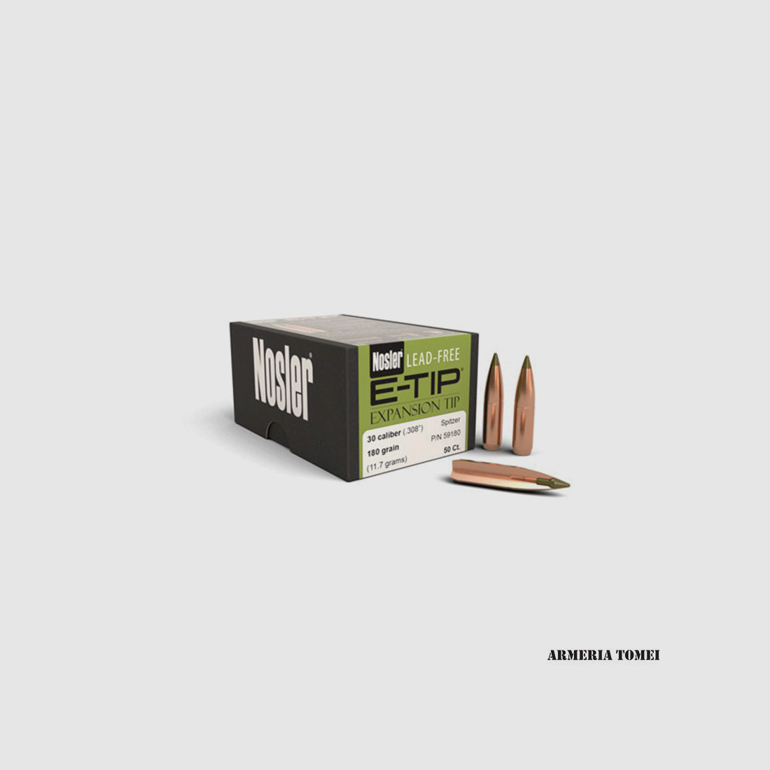 NOSLER – BULLE – EXPANSION TIP 30 caliber (.308″) Spitzer 180grain (11.7grams)