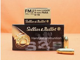 Sellier & Bellot Kogel 9mm Luger S&B/ Sellier & Bellot 124grs FMJ 20x VE 50 = 1000 kogels/ 8,0g volmantel (9mm Para/9x19)