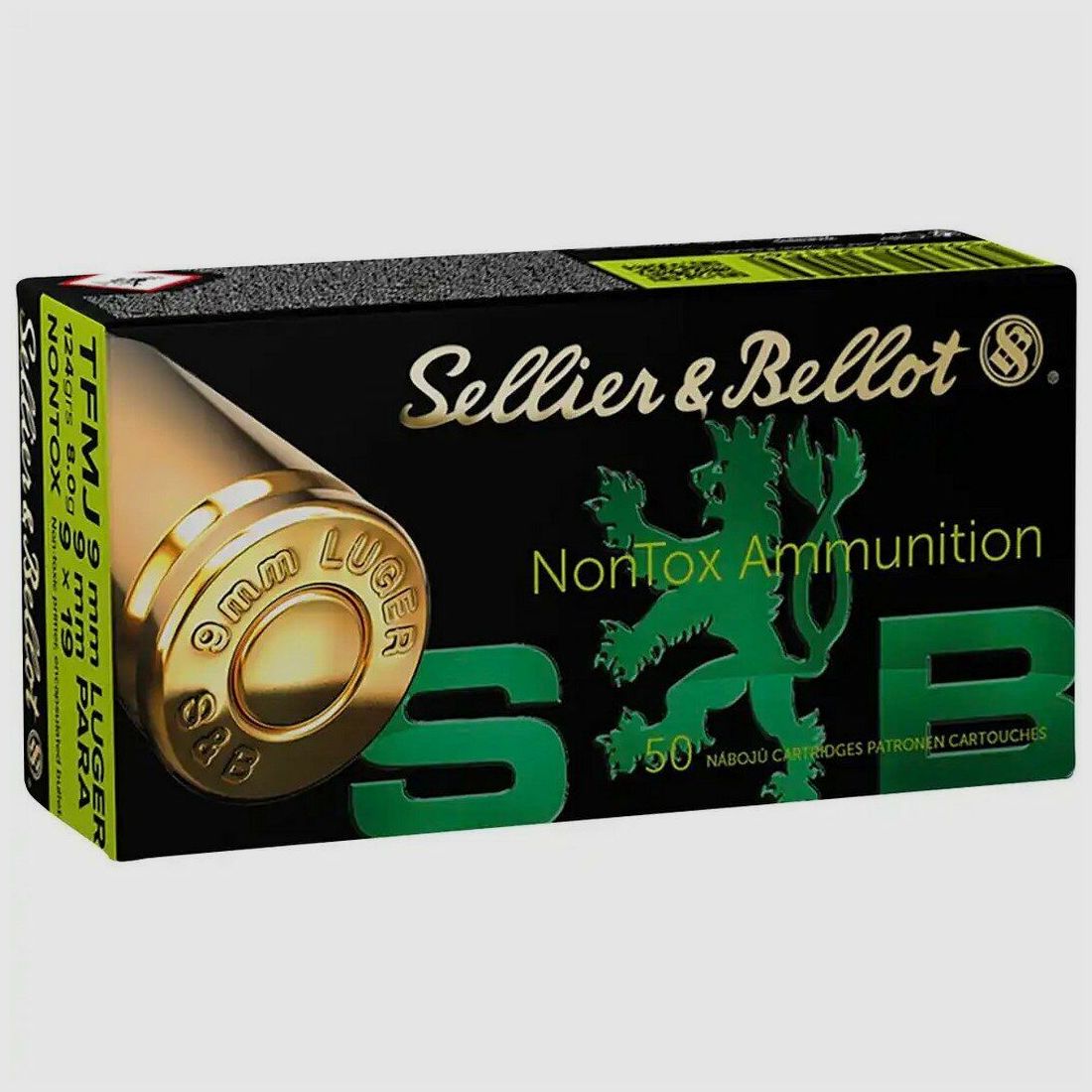 Sellier & Bellot 9mm Luger TFMJ NonTox 124grs / 8,0g