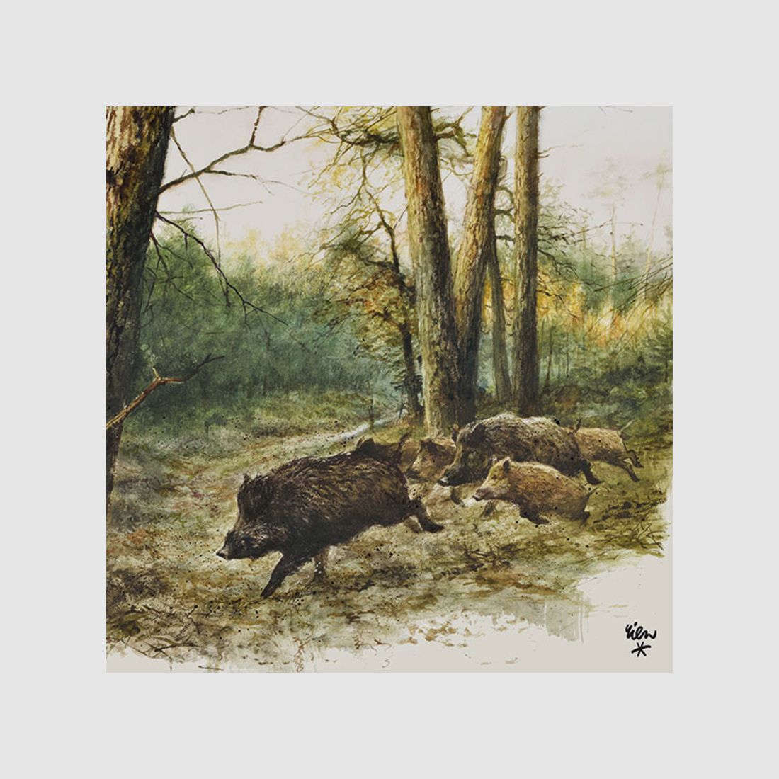 Jagdservietten Sauen