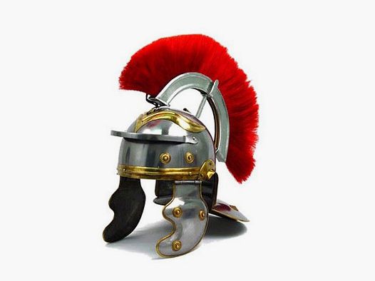 Casque de centurion romain avec crête rouge