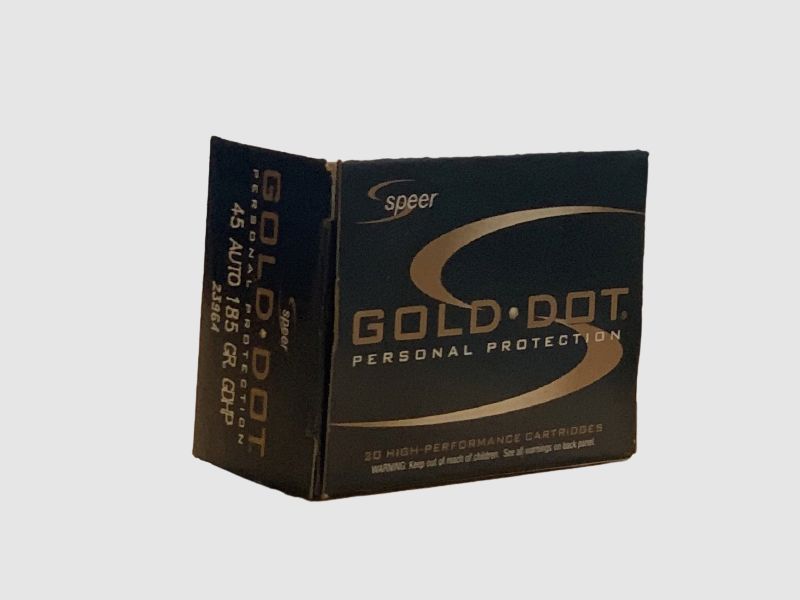 SPEER GOLD DOT HOHLSPITZMUNITION .45AUTO - 230GRS. - 20 PATRONEN
