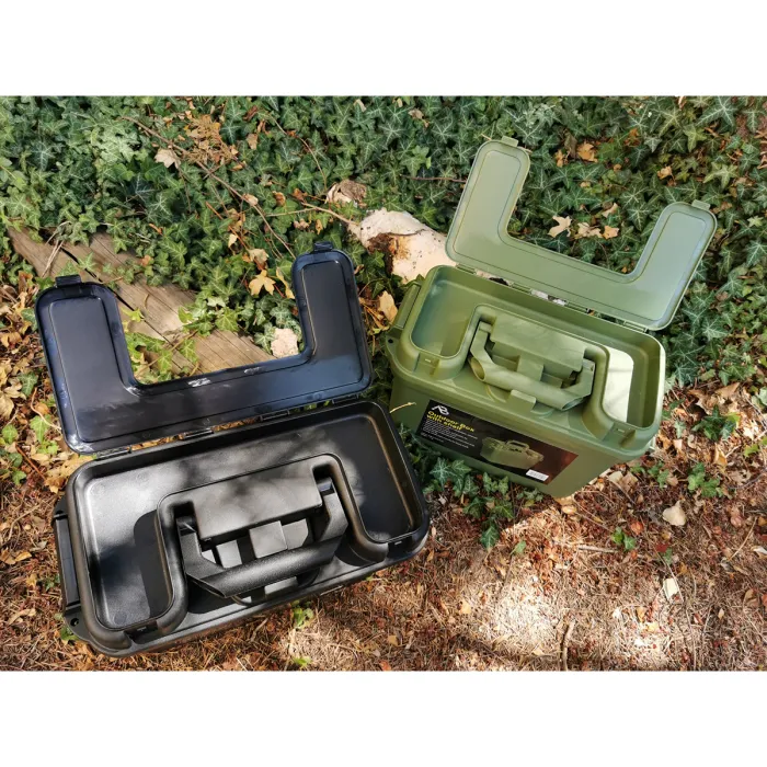 Scatola / Cassa di munizioni con fondo interno - 38 x 19 x 24 cm, Nero - resistente agli spruzzi + chiudibile, plastica resistente agli urti, immagine 4 di 6