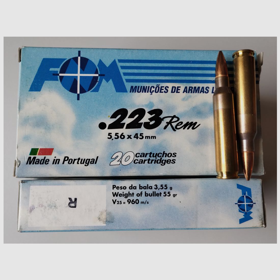 .223 Rem. 280 Patronen 55gr. FMJ FMN