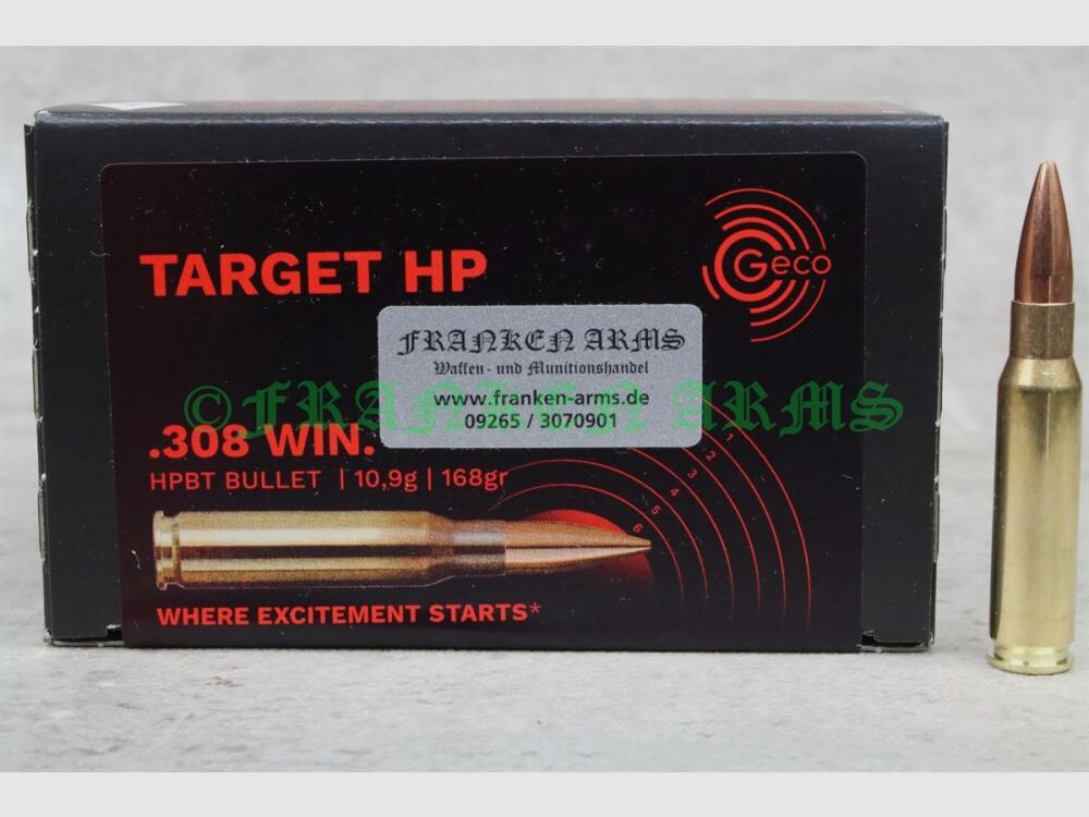 GECO Target HP .308 Win. 168gr. 10.9g 50 pieces quantity discounts