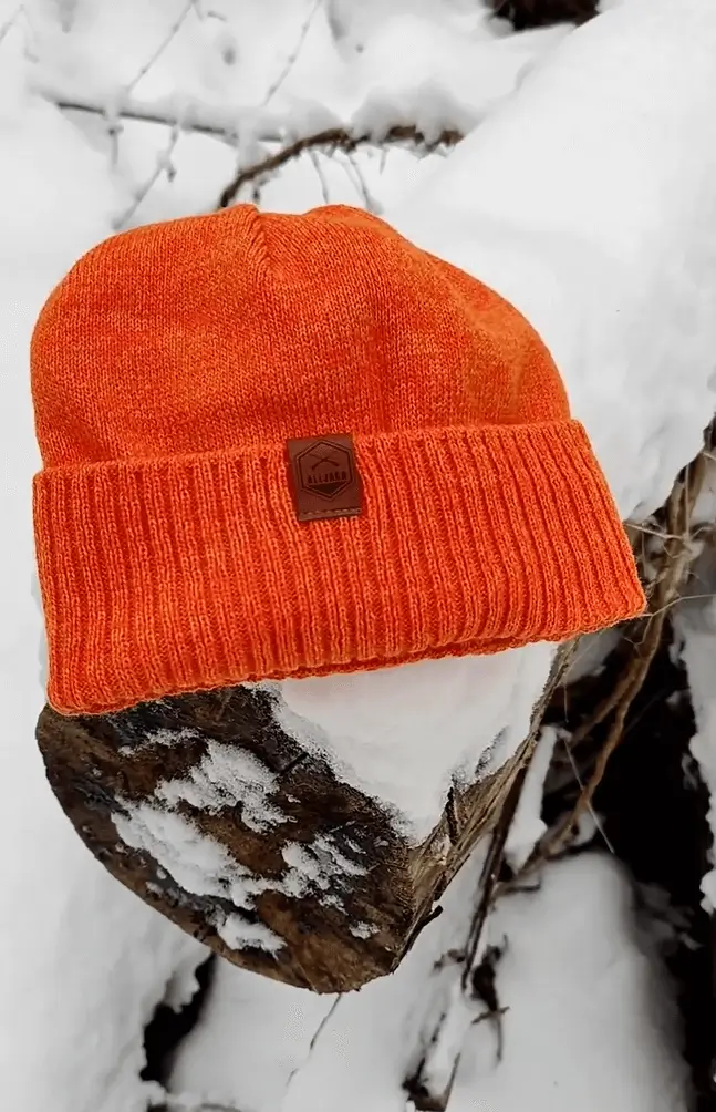 Mütze Orange mit  Logo-Patch für Jagd & Outdoor