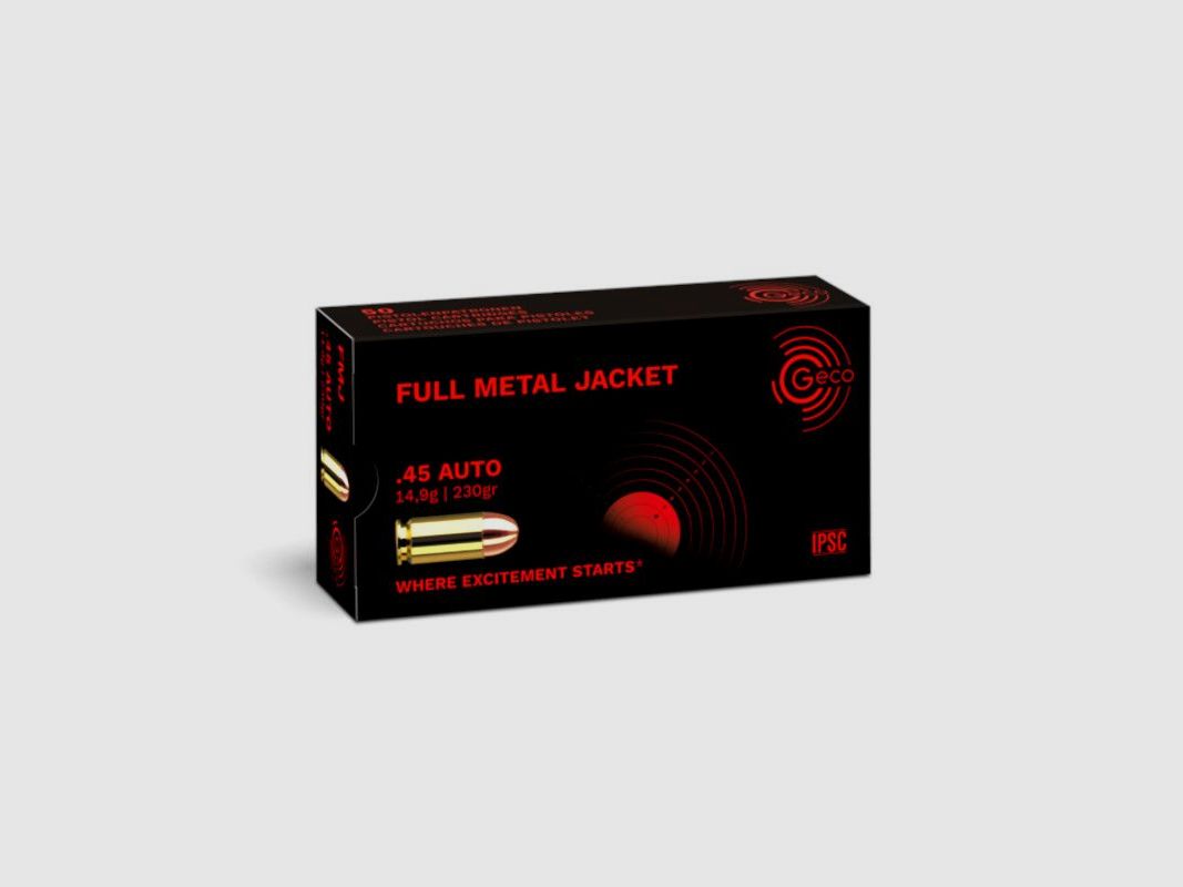 AMUNICJA GECO .45 ACP FMJ 14,9g - 50 sztuk