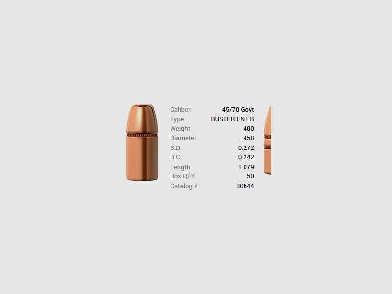 Balle Barnes .45-70/.458 400GR Buster FN FB 50 pièces