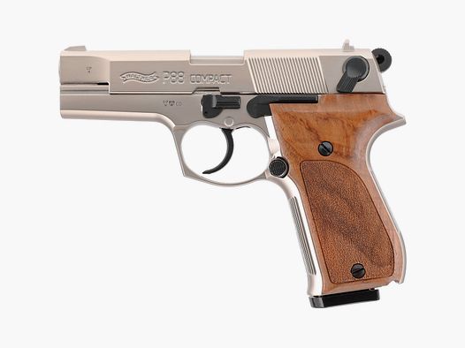 Walther P88, nickel, poignées en bois