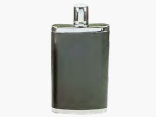 Fritzmann bottiglia di cognac bottiglia in acciaio inox con bicchiere di chiusura e custodia in pelle verde 270ml