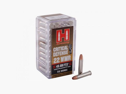 CAJA DE 50 PATRONES HORNADY 22 WMR 45 GRS FTX CD