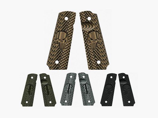 Plaquettes pour 1911 VZ Grips CK Operator II – Edition The Punisher Black