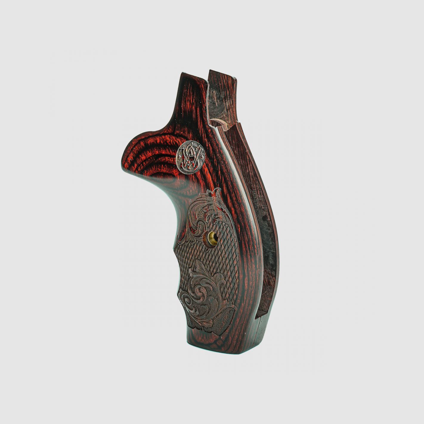 S&W N ROUND COMBAT SUPER ROSEWOOD CHECKERED ENGRAVED MIT LASERLOGO, Bild 3 von 4