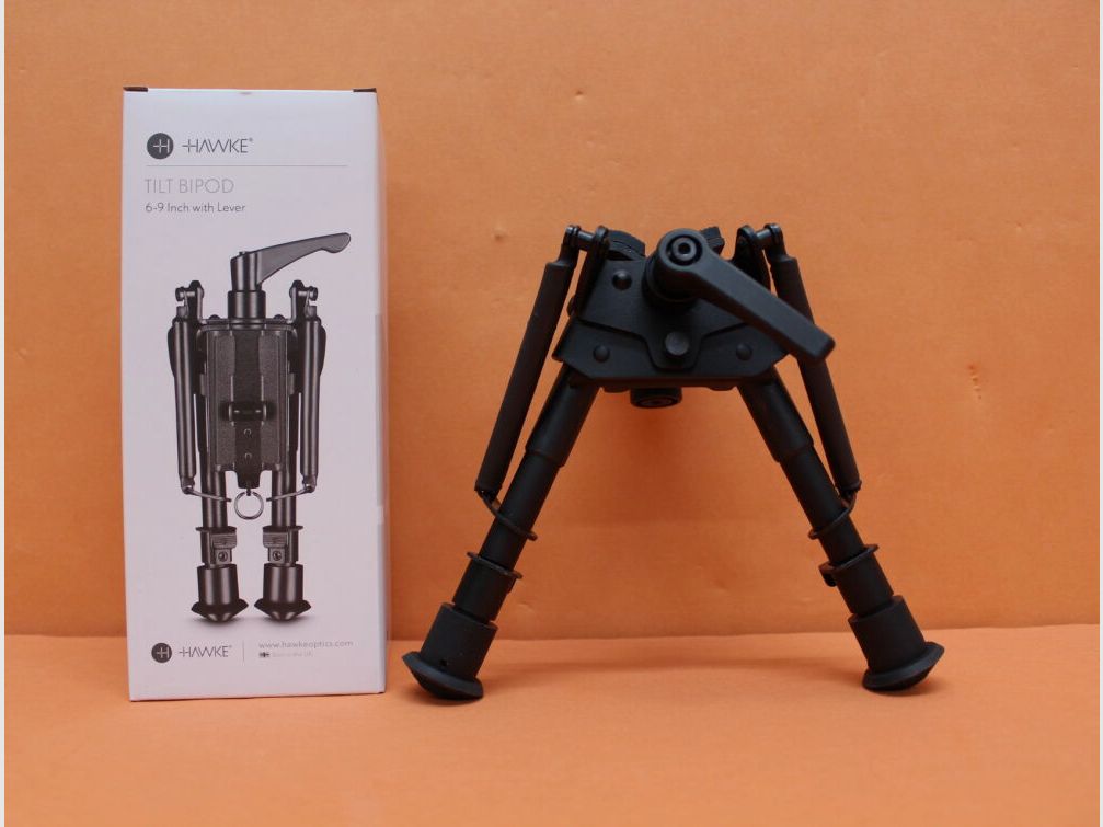 HAWKE HAWKE Zweibein Tilt Bipod (70005) Höhe 6-9"/ ca. 15-23 cm, m. Drehgelenk, Rastenverstellung