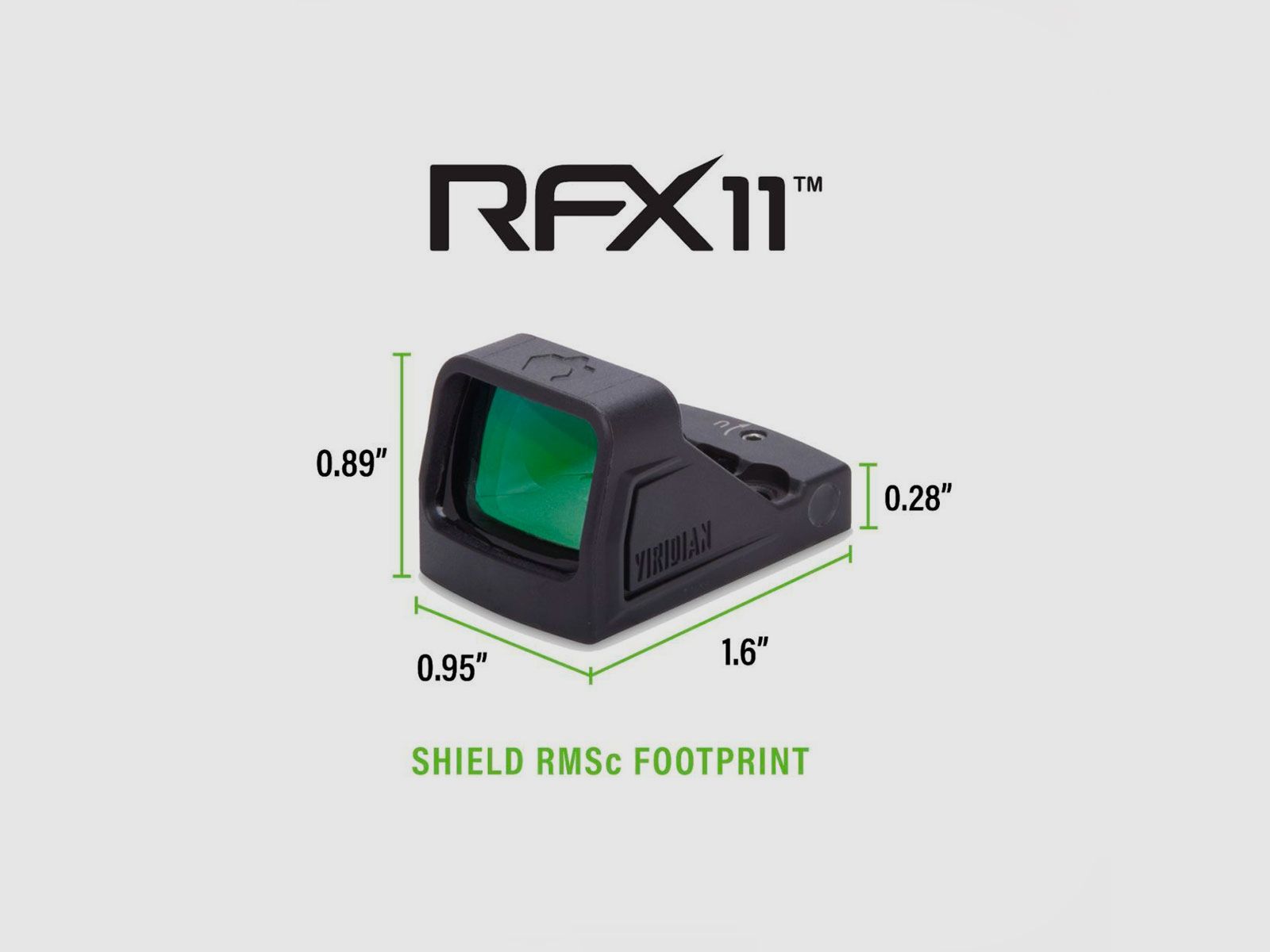 RED DOT – VIRIDIAN OPTICS – RFX11 CUSTOM GREEN DOT REFLEX SIGHT FOR WALTHER PDP & WMP | Shield RMSc Footprint | 3 MOA, image 8 of 11