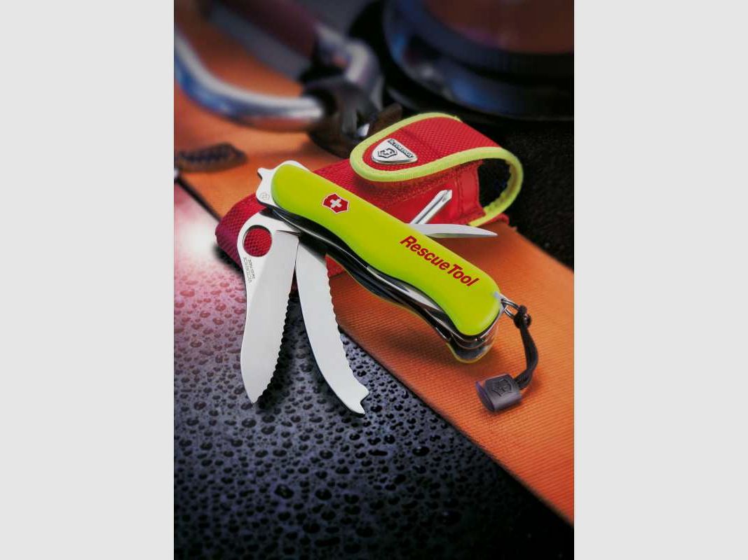 Victorinox RescueTool Taschenmesser, gelb nachleuchtend, Nylon-Etui
