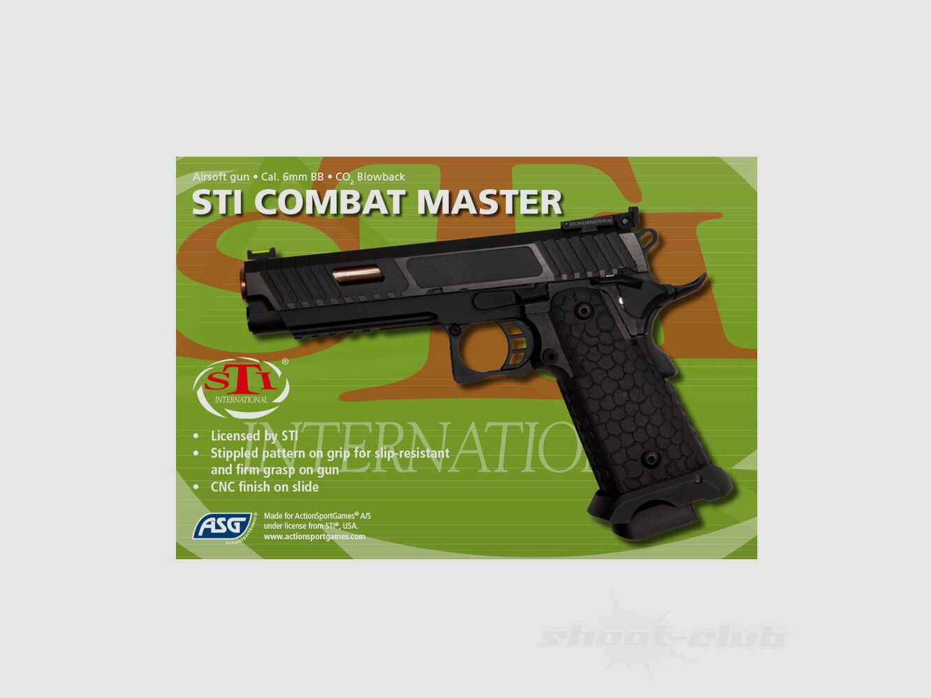 ASG STI Combat Master Airsoft Co2 6mmBB Metall Blow Back Schwarz