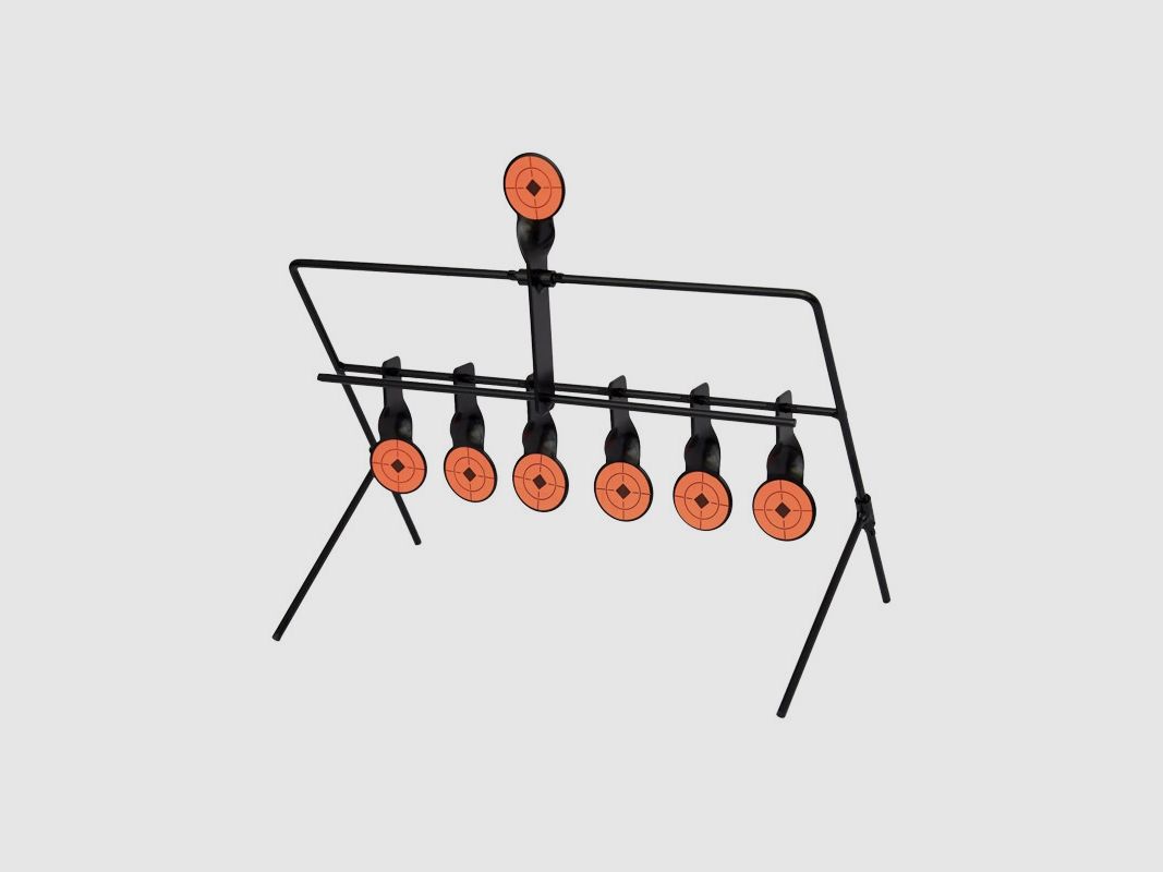Bersaglio multi-gong in metallo auto-ribaltabile 6+1, immagine 2 di 4