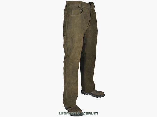 Hubertus Lederhose 5-Pocket  Oliv