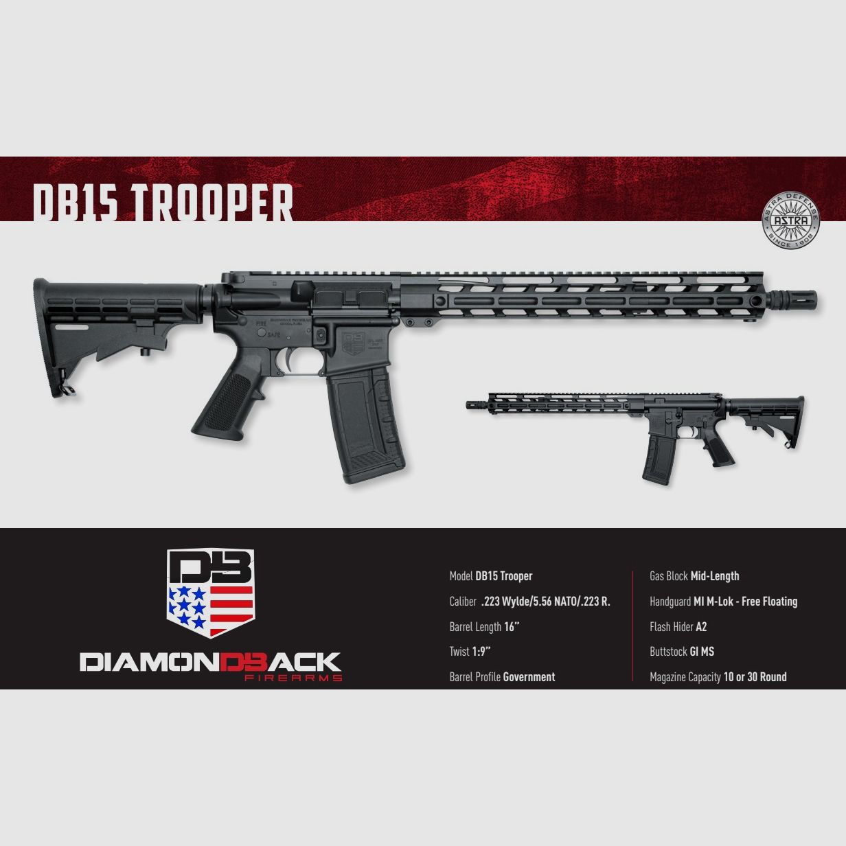 Diamondback – Halbauto / DB15 Trooper / .223Rem / Black