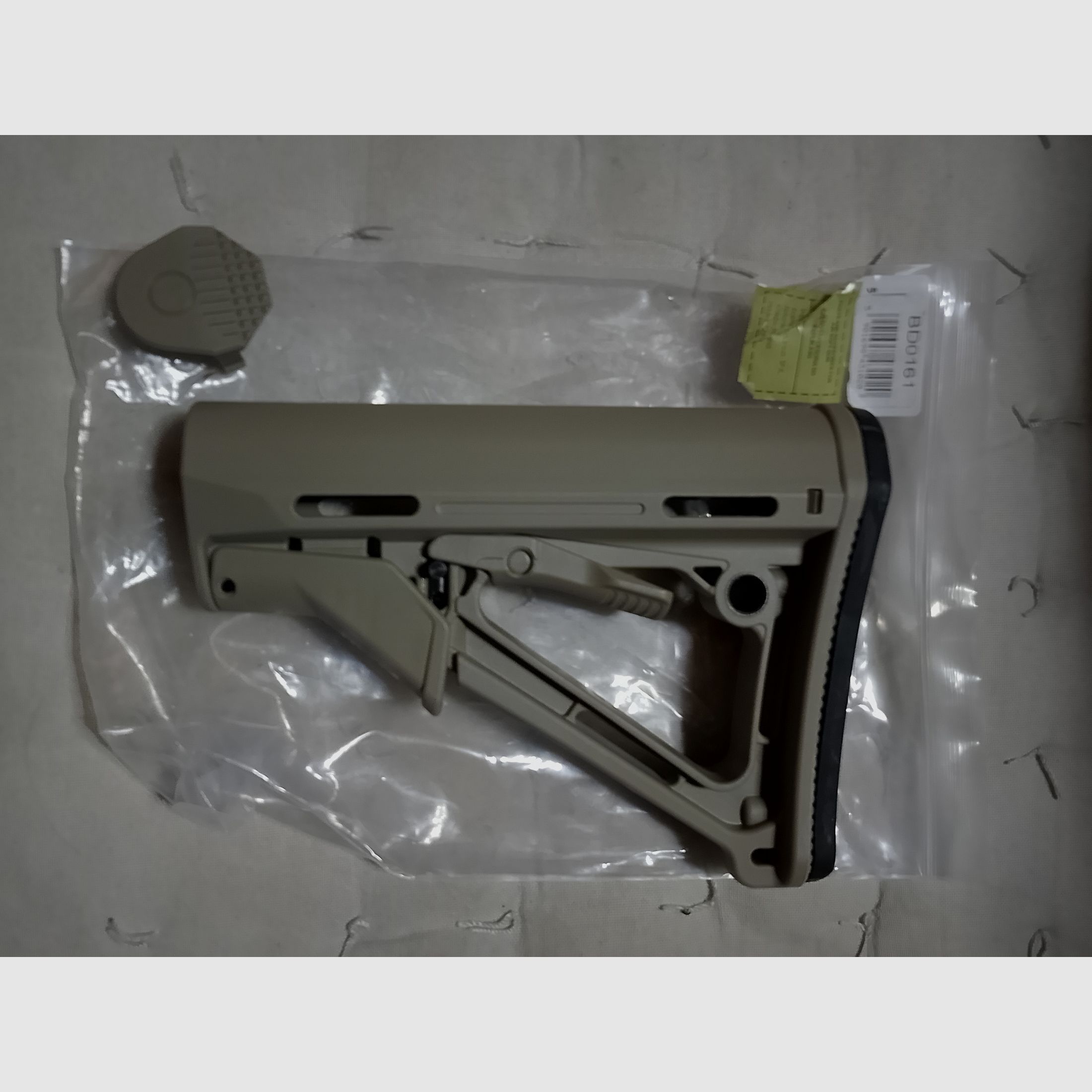 Universele kolf voor AR-15 systeem nieuw schuifkolf beige camouflage verstelbaar achterkolf