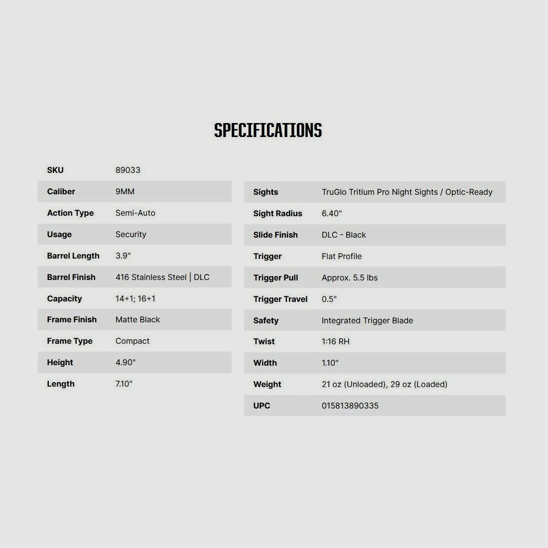 Springfield Armory Mossberg MC2c Optic-Ready 3.9" N-Sight 9mm Luger