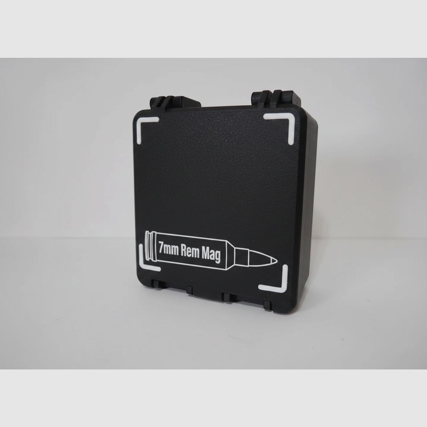 Filamelt ammunition box / 7mm Remington Magnum / 'folding / latch cover' / cartridge box, ammo box