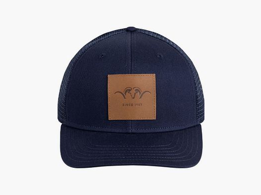 Blaser leather badge cap donker blauw