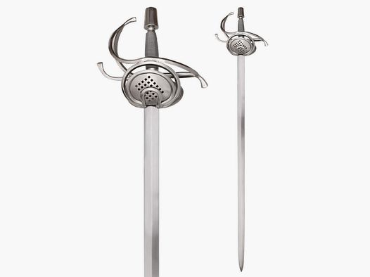 Espada de rapier con empuñadura envuelta en alambre