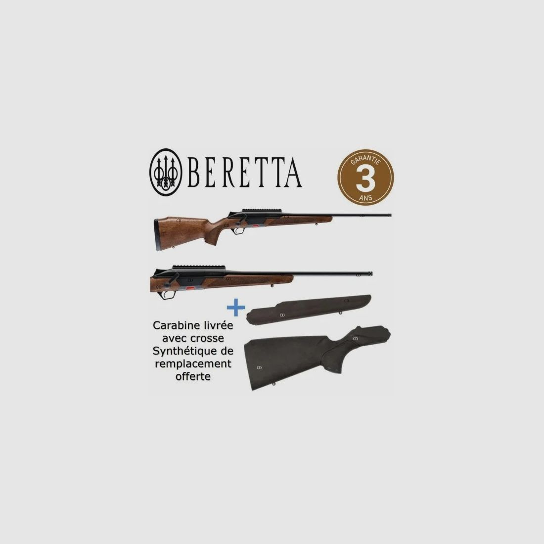 PACK BÜCHSE BERETTA BRX1 KAL. 300WM 62 CM HOLZ GRADE 2 + KUNSTSTOFFSCHAFT + FUTTERAL + GEWEHRRIEMEN, Bild 1 von 2