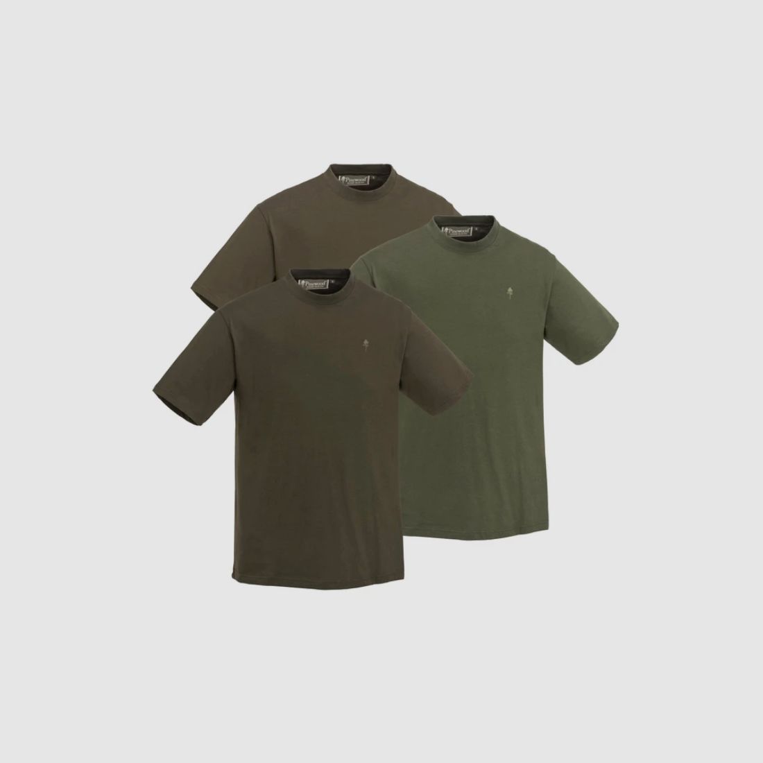 Pinewood T-Shirt 3er Pack Grün/Braun/Khaki