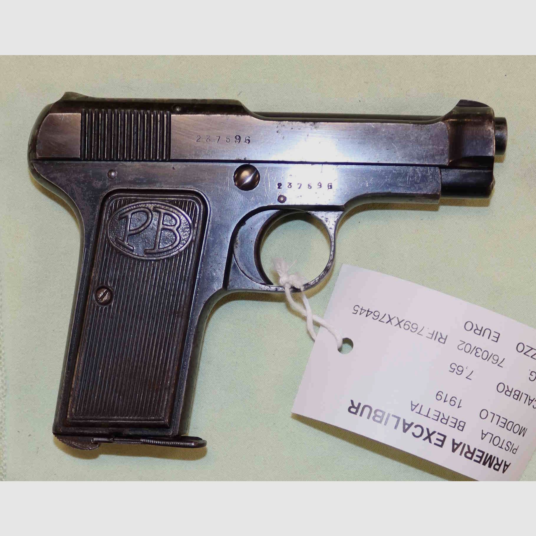 Pistole Beretta Modell 1915 Kaliber 7.65, Bild 2 von 4