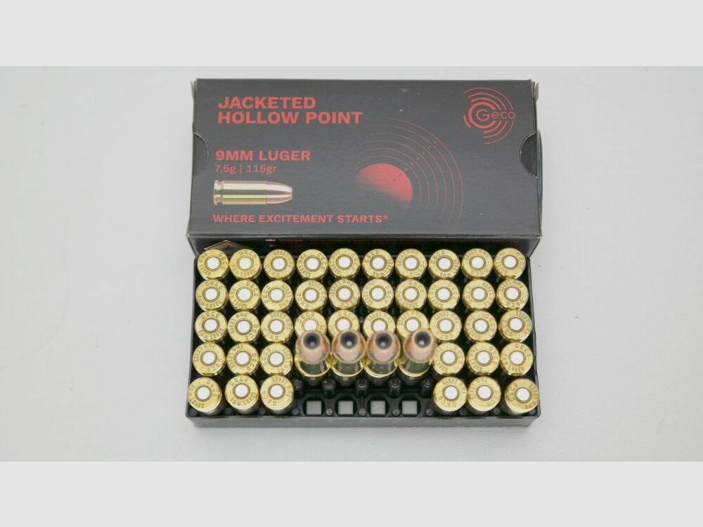 Geco 115gr. JHP Hohlspitz SOFORT VERFÜGBAR - 9mm Para 9mm Luger