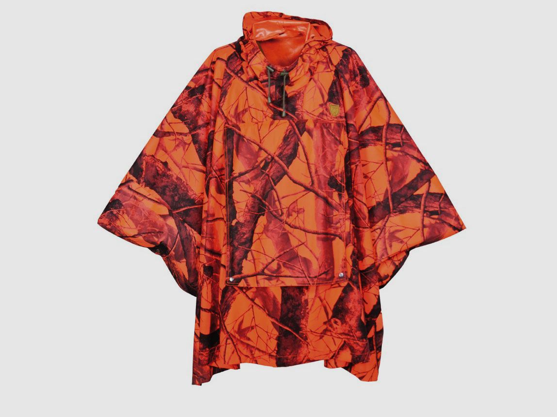 Hubertus Poncho Tarn u.Warn Olive-orange