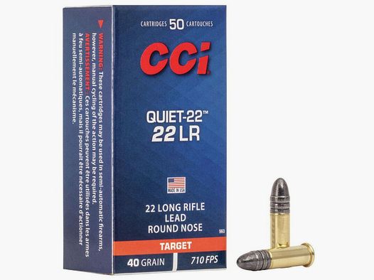 22 long rifle CCI QUIET 22 40 gr LRN VE50
