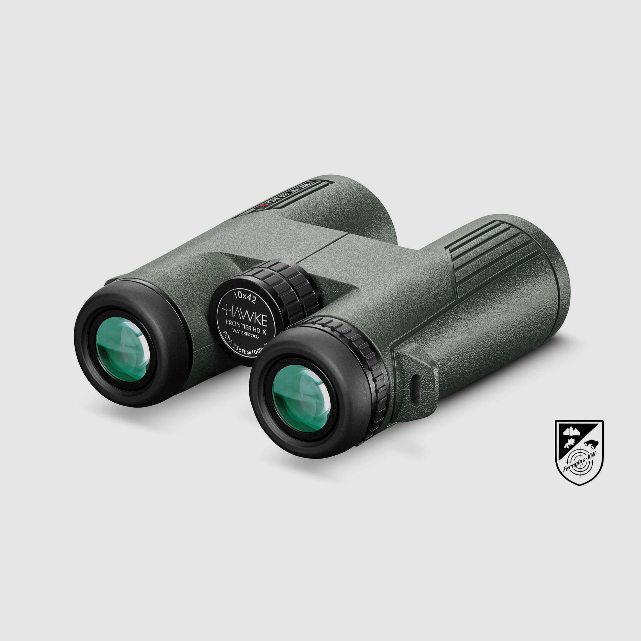 HAWKE 38012 Frontier H DX 10x42 Fernglas Grün mit Zubehör