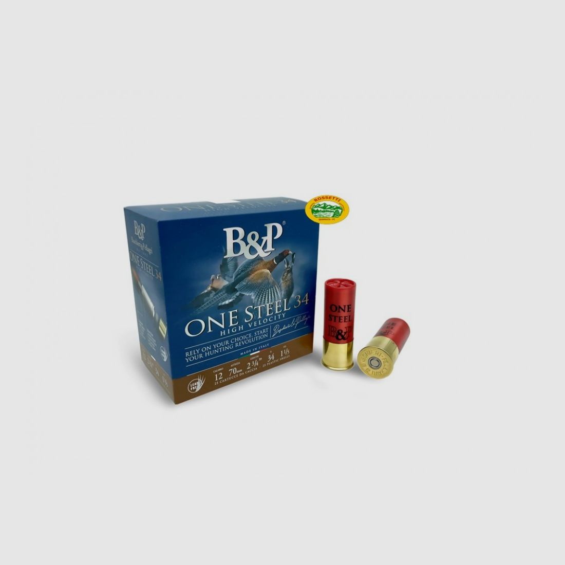 BASCHIERI & P. Patronen ONE STEEL 34 HP Kal.12 gr.34 p.8,5 bleifrei