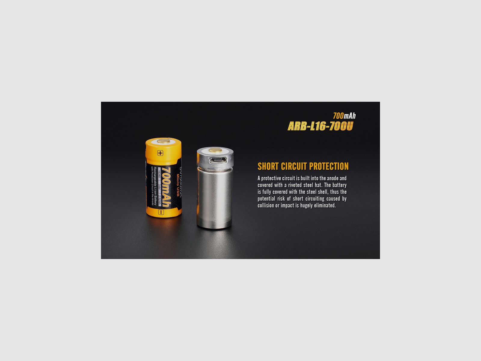 FENIX WIEDERAUFLADBARE BATTERIE ARB-L16 700mAh, Bild 9 von 12