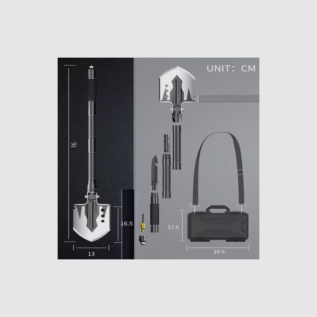 Tactische overlevingsschep set 13 in 1