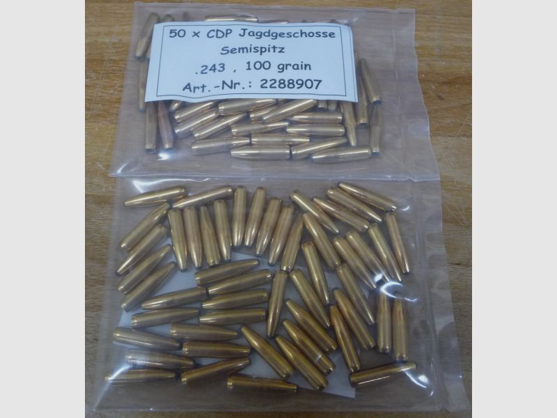 150 Blaser CDP Geschosse, .243, 100 grain, NEU