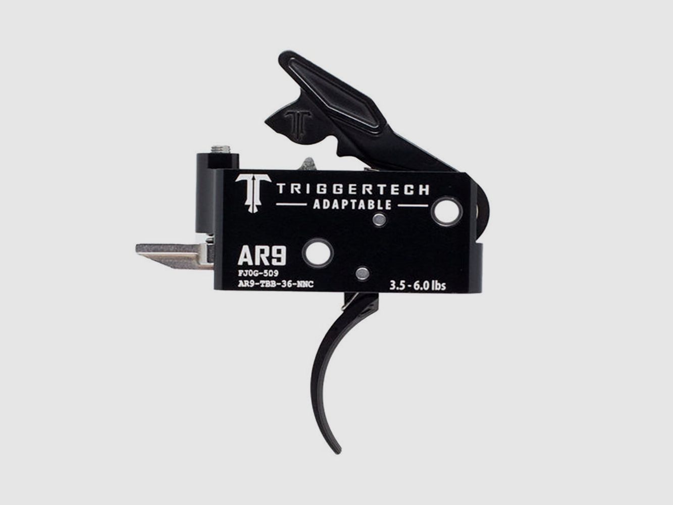 TRIGGERTECH AR9 – Black Adaptable Curved Trigger, image 1 of 4