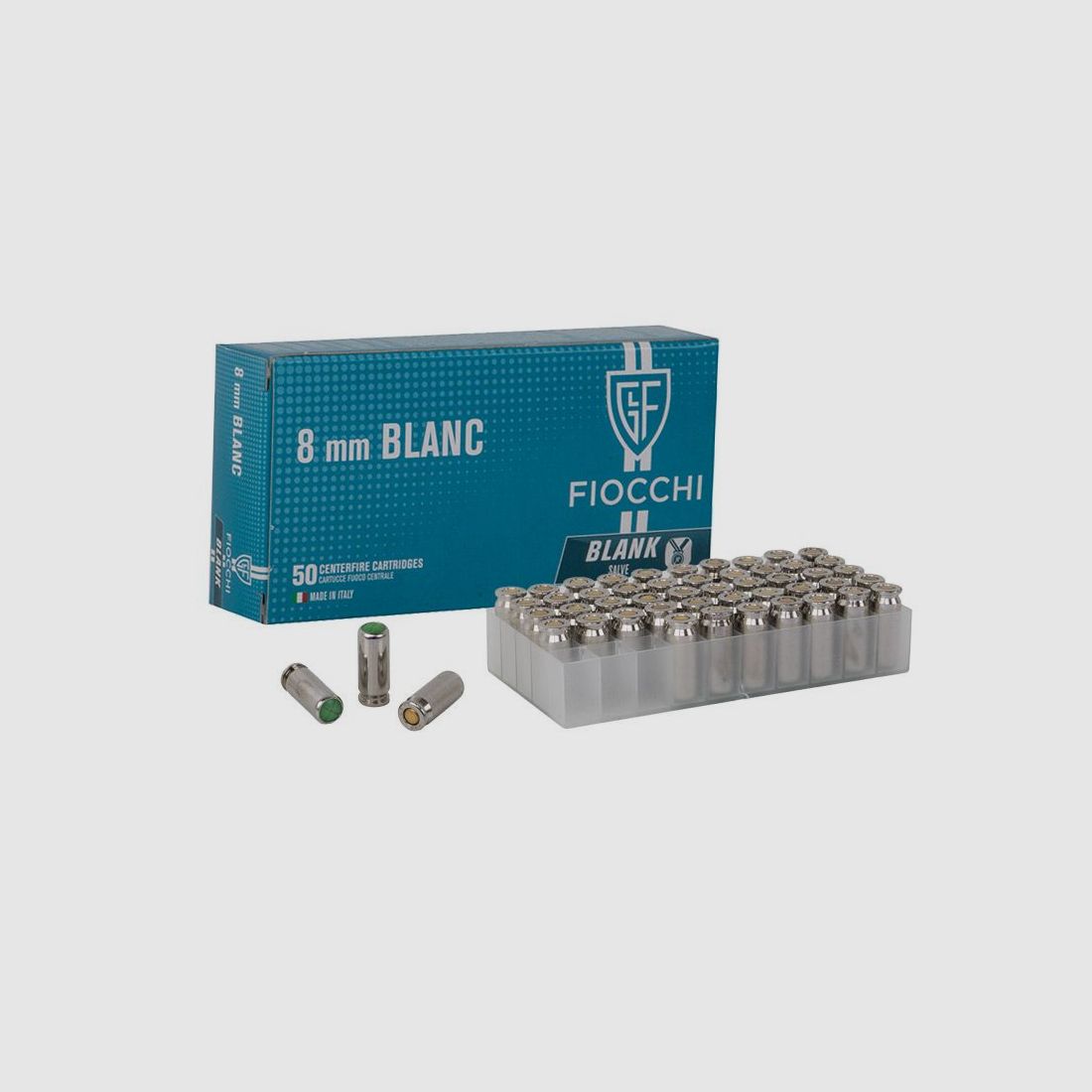 Cartuchos de fogueo Fiocchi pistola cal. 8mm K. - 50 piezas