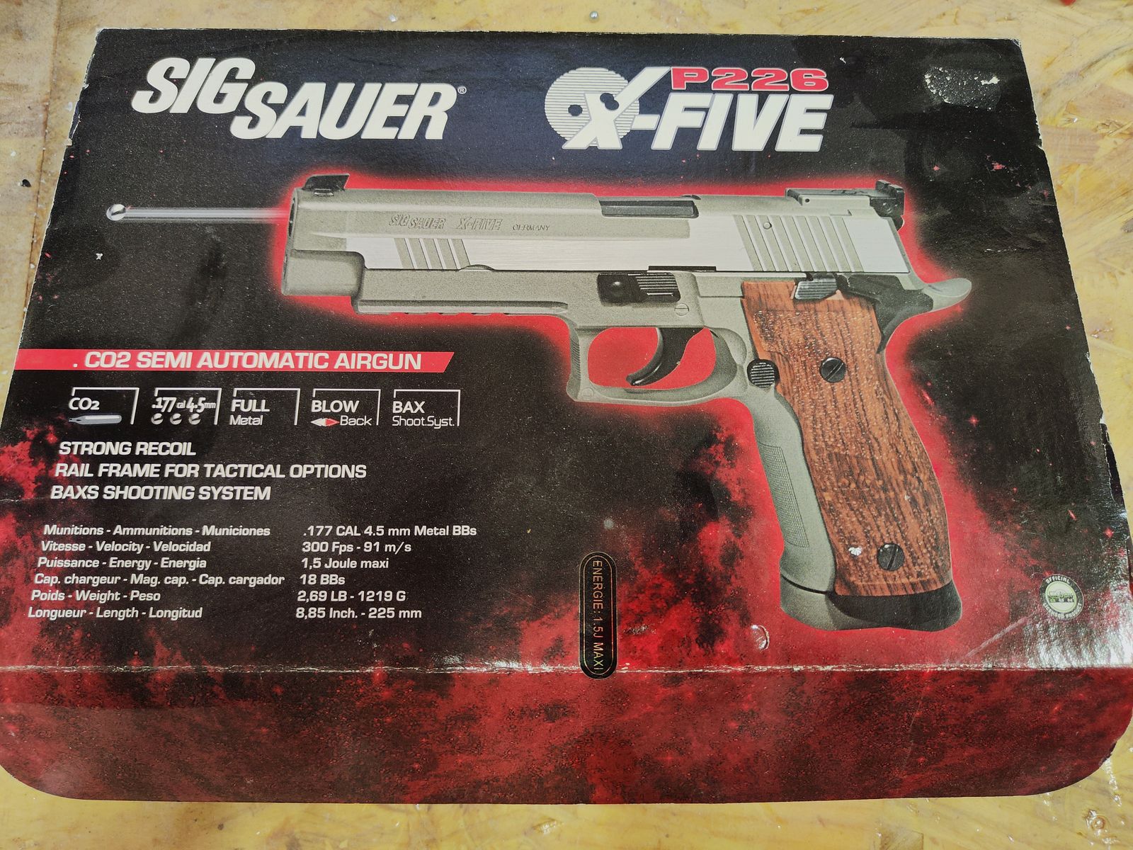Sig Sauer P226 X-Five acciaio 4,5mm BB CO2 legno vero