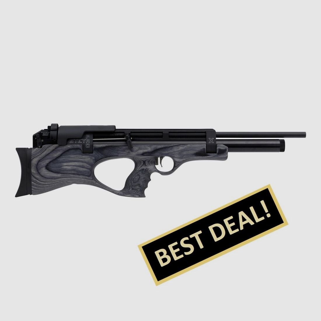 Fusil à air Steyr PRO X avec crosse en bois stratifié