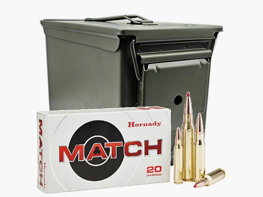 Hornady Match .338 Lapua Mag. 285GR ELD Match 7 x 20 cartridges in ammo can – M2A2